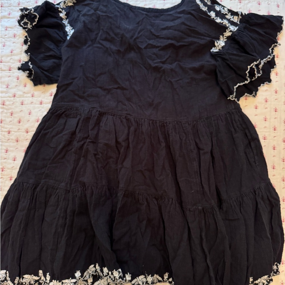 FREE PEOPLE Santiago Embroidered Mini Endless Summer Dress Size M - Picture 7 of 10